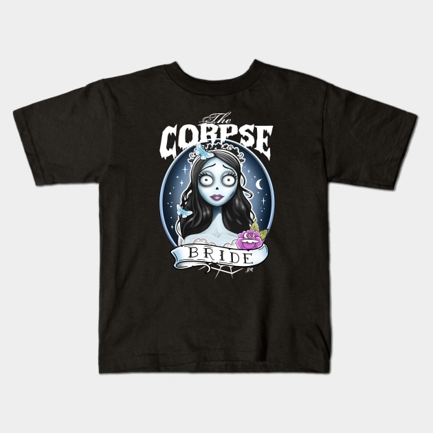 Corpse Bride Kids T-Shirt by Gothic Rose